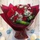 One Dozen Roses with Statice Bouquet 