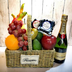 Mid Autumn Festival Fruits Hamper with Champagne