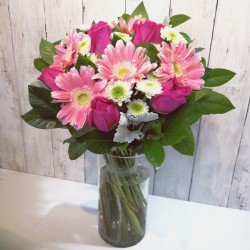 Gerberas, Roses in Vase