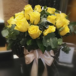 18pcs Yellow Roses Bouquet