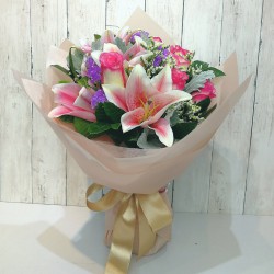 Lily and Rose Bouquet (Colour at your Choice)